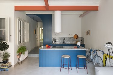 Colorful blue kitchen