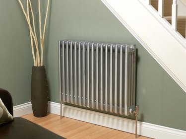 Silver radiator.