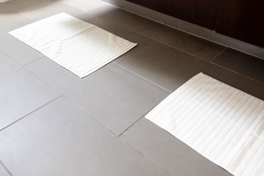 close up of slate bathroom tile