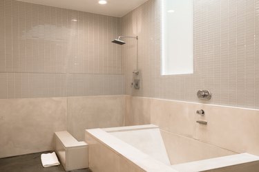 modern bathroom with shower and bathtub