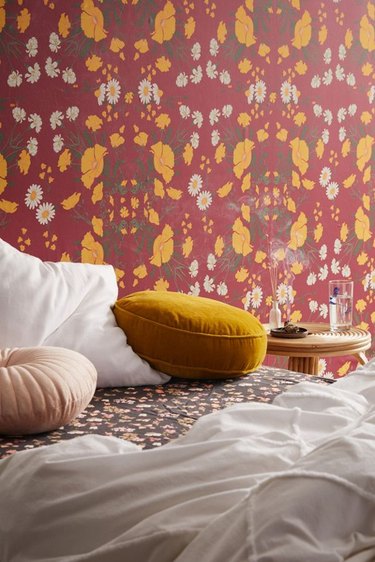 vintage inspired removable floral wallpaper