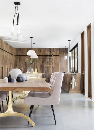 rustic integrated wood kitchen with dark kitchen cabinets with light floors