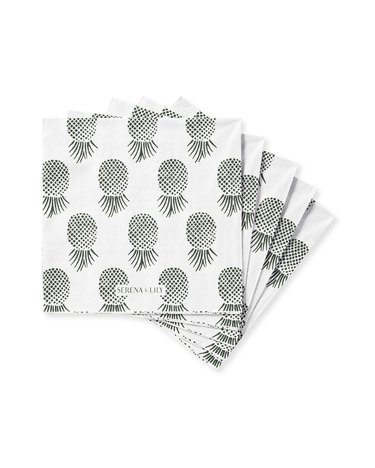black and white napkins with pineapple print