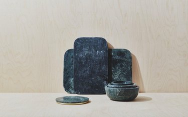 green marble serving collection