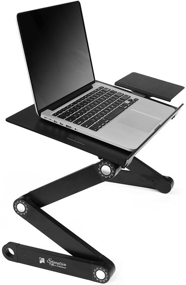 black adjustable laptop stand