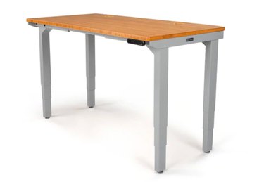 light wood top adjustable standing desk