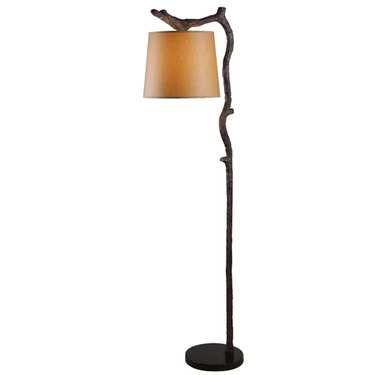 wadlington overhand task floor lamp with wooden branch frame