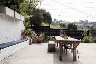 Backyard patio with view