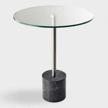 World Market Round Glass Top and Marble Accent Table, $179.99