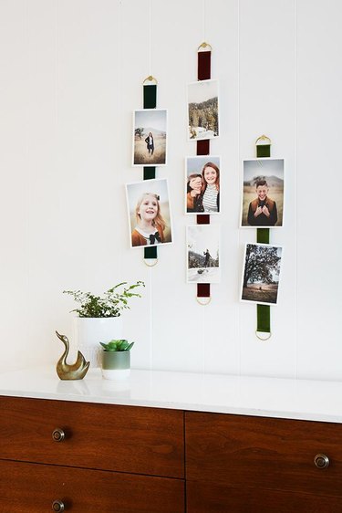 family photos on wall