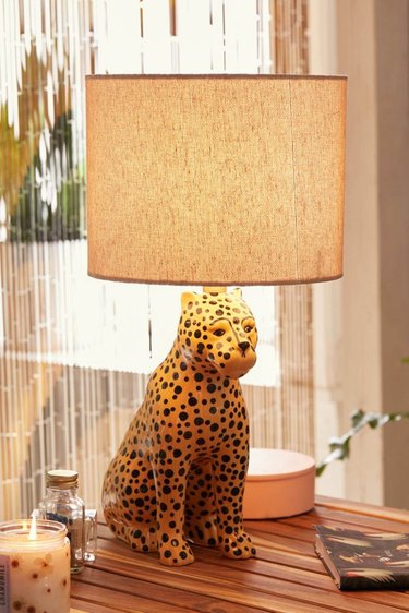 urban outfitters leopard table lamp