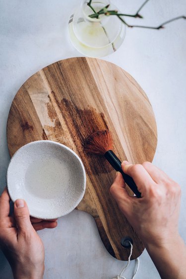 Mineral oil on cutting board