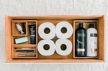 Compartmentalize space inside your drawers with bamboo boxes.