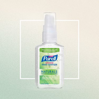 bottle of purell with graphic background