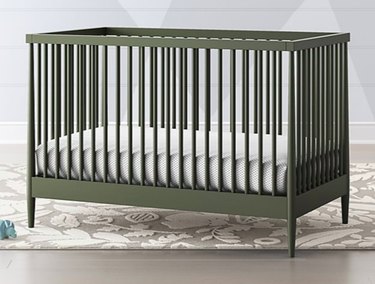 crate and kids olive green crib