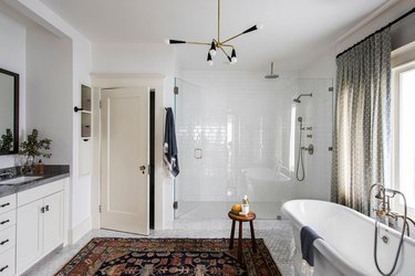 elegant bathroom lighting idea with two tone elegant pendant light