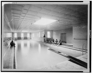 swimming pool subway tile walls