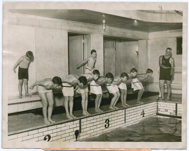 swimming pool with subway tile