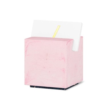 pink concrete card holder