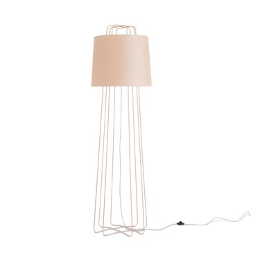 blush room decor with pink floor lamp by Blu Dot