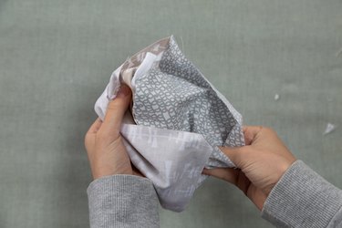 Easy No-Sew Face Mask Tutorial: folding fabric