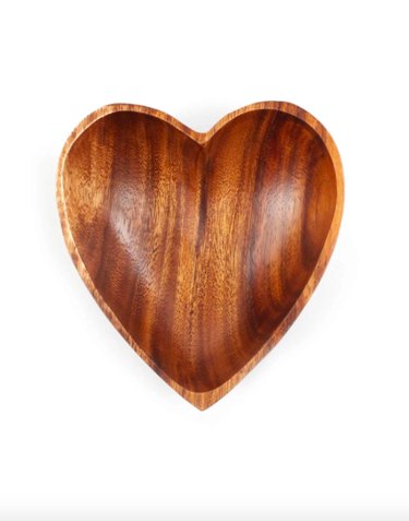 acacia wood heart bowl