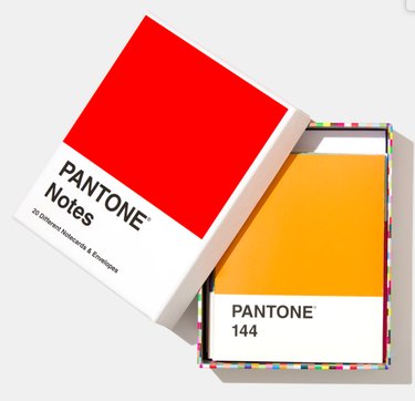 Box of Pantone Colored Note Cards Red and Orange