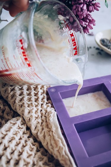 Pour soap into mold