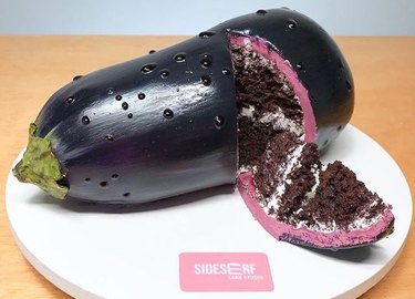 Sideserf Cake Studio eggplant cake