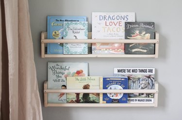 Two bookshelves filled with children's books