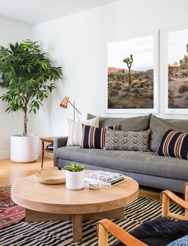 sage and off-white desert house color palette in living room