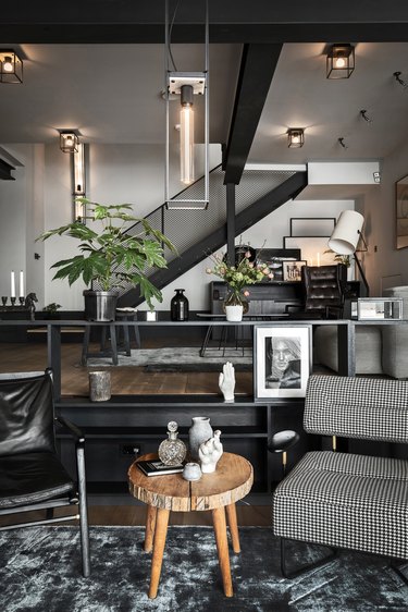 industrial style living room of Buster + Punch founder Massimo Minale