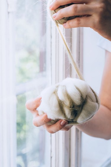 Making Felted Dryer Balls