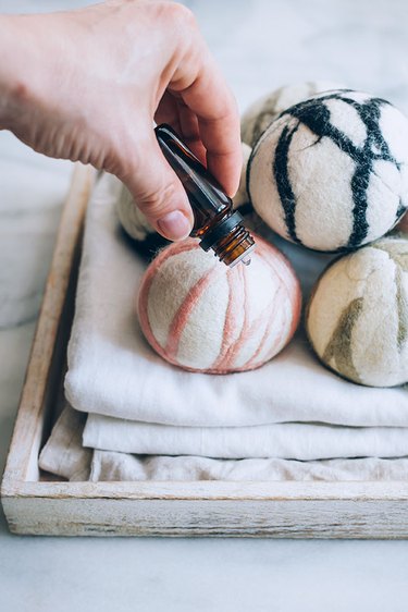 Add Essential Oils to Felted Dryer Balls