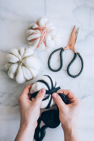 Making Felted Dryer Balls