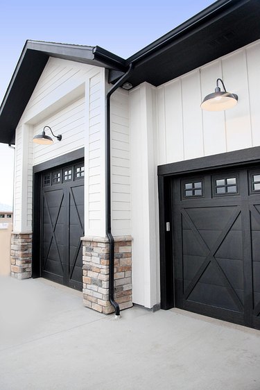 black garage doors