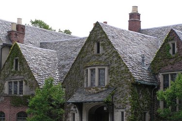 Slate-roofed home.