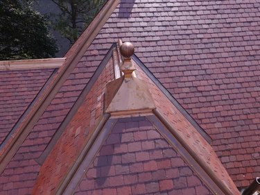 Red slate roof.