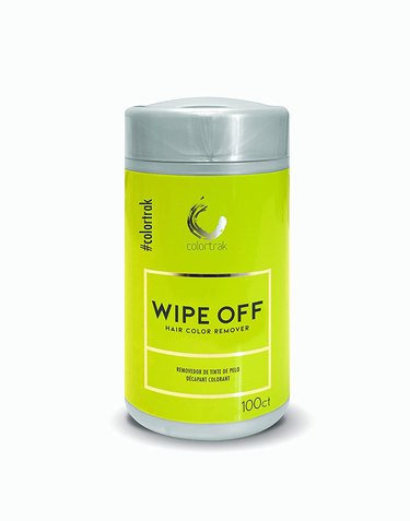 Hair color remover wipes