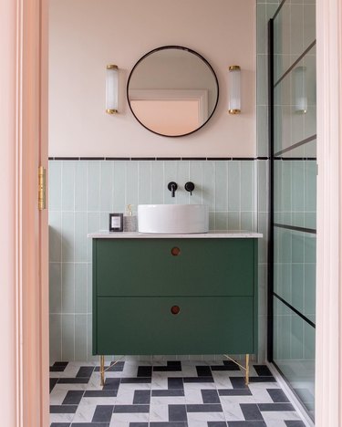 Modern Green Bathroom Makeover - Small Stuff Counts