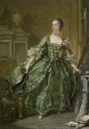 Francois Boucher Madame de Pompadour Standing at her Dressing Table