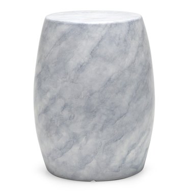 MoDRN Glam Round Faux Marble Outdoor Garden Stool