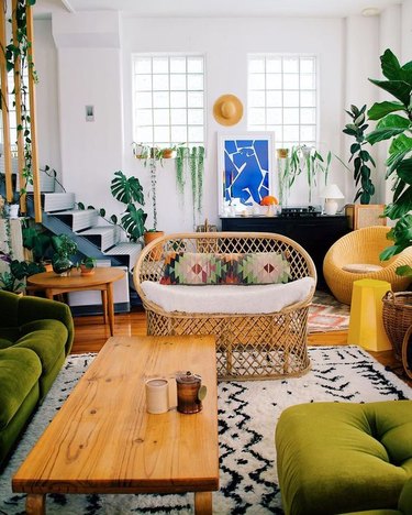 Mr. Cigar Loft living room and stairs with seating