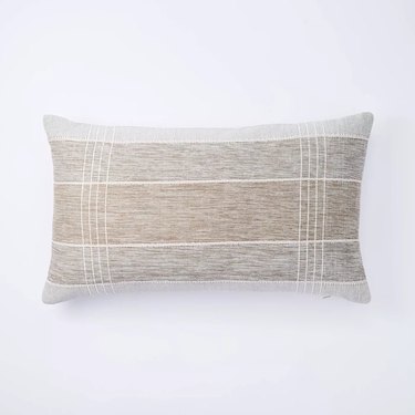 multicolored striped lumbar pillow