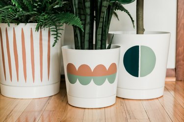 Painted modern planters