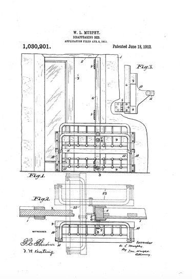 William Lawrence Murphy's original "Disappearing Bed" patent.