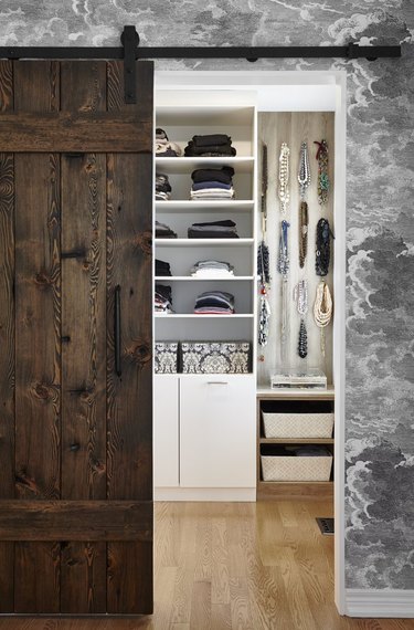 Farmhouse closet closet door ideas for bedrooms