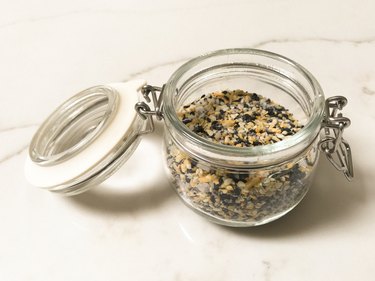 Everything Bagel Spice Blend in glass container