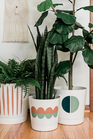 Can you believe these mod designer-inspired pots used to be just boring white?