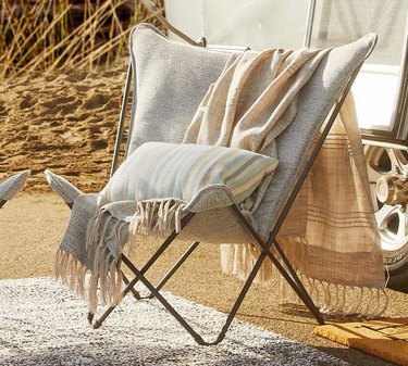 butterfly lounge chair in outdoor setting
